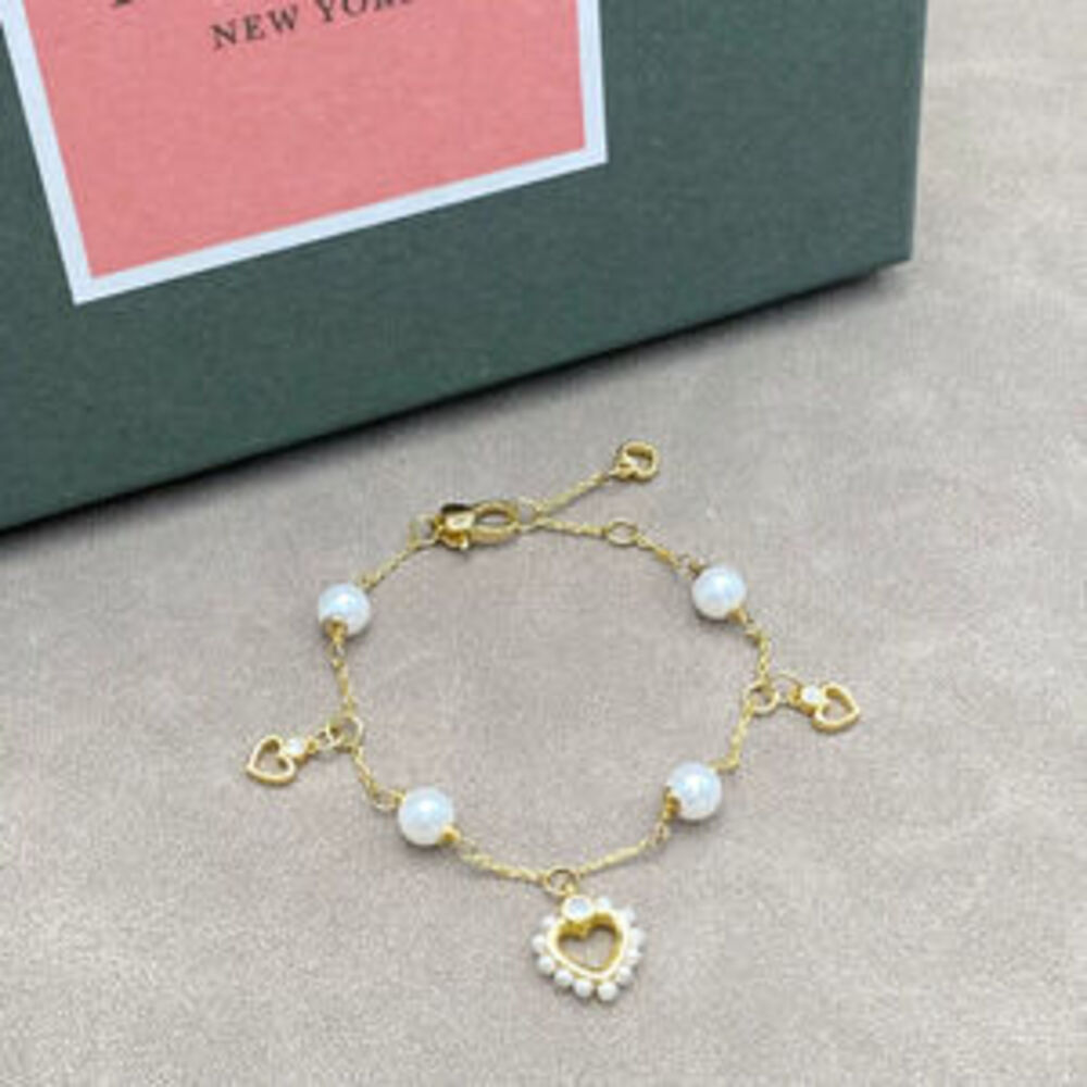 kate spade Pearl Heart Shape Silver Needle Bracelet